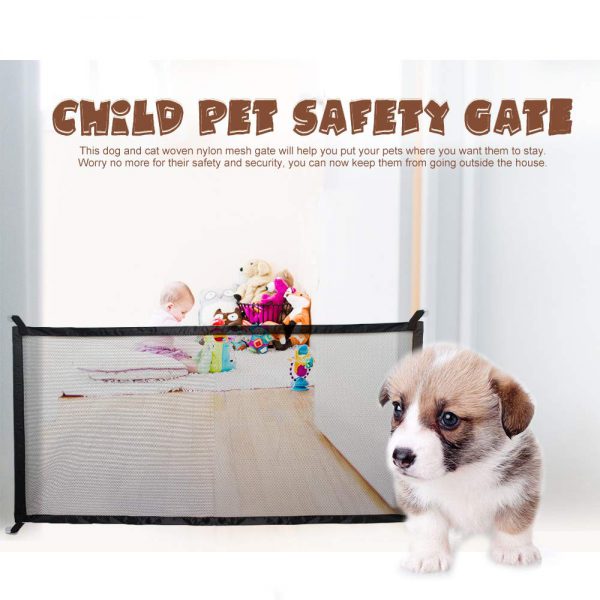 Dog Gate Ingenious Mesh Dog Fence For Indoor and Outdoor Safe Pet Dog gate Safety Enclosure Pet supplies